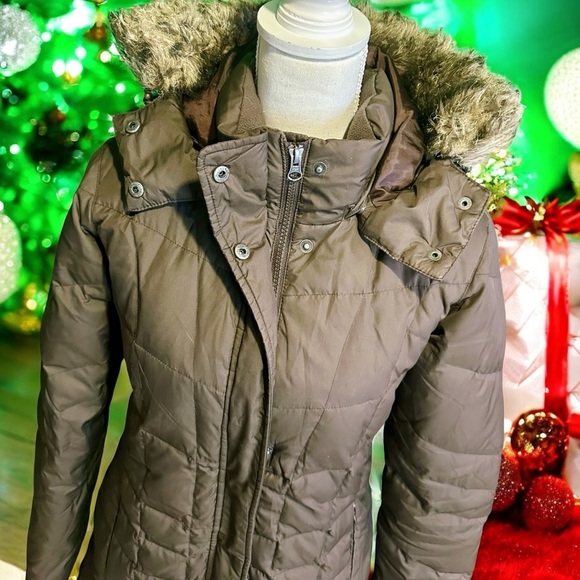 Eddie Bauer ‘Lodge’ Goose Down-Filled Winter Parka in Chocolate Brown Size M - Picture 6 of 16
